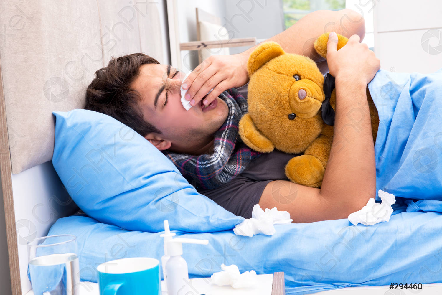Child sick in bed
